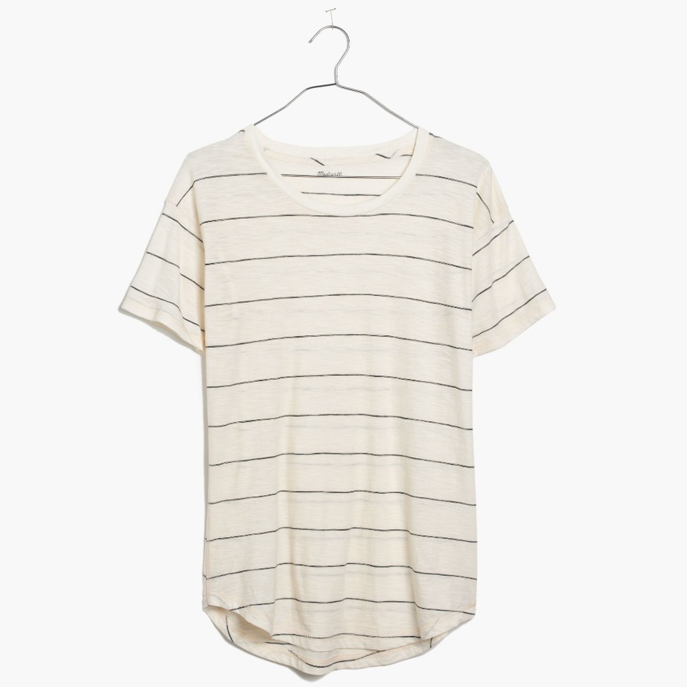 Madewell slub crewneck stripe tee size XS  NWT